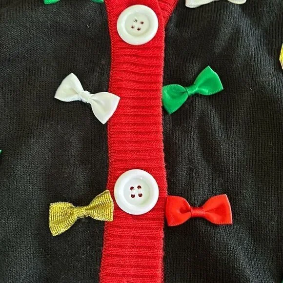 Tipsy Elves XXL Bow Tie Christmas Cardigan Sweater Men Woman - Picture 4 of 8